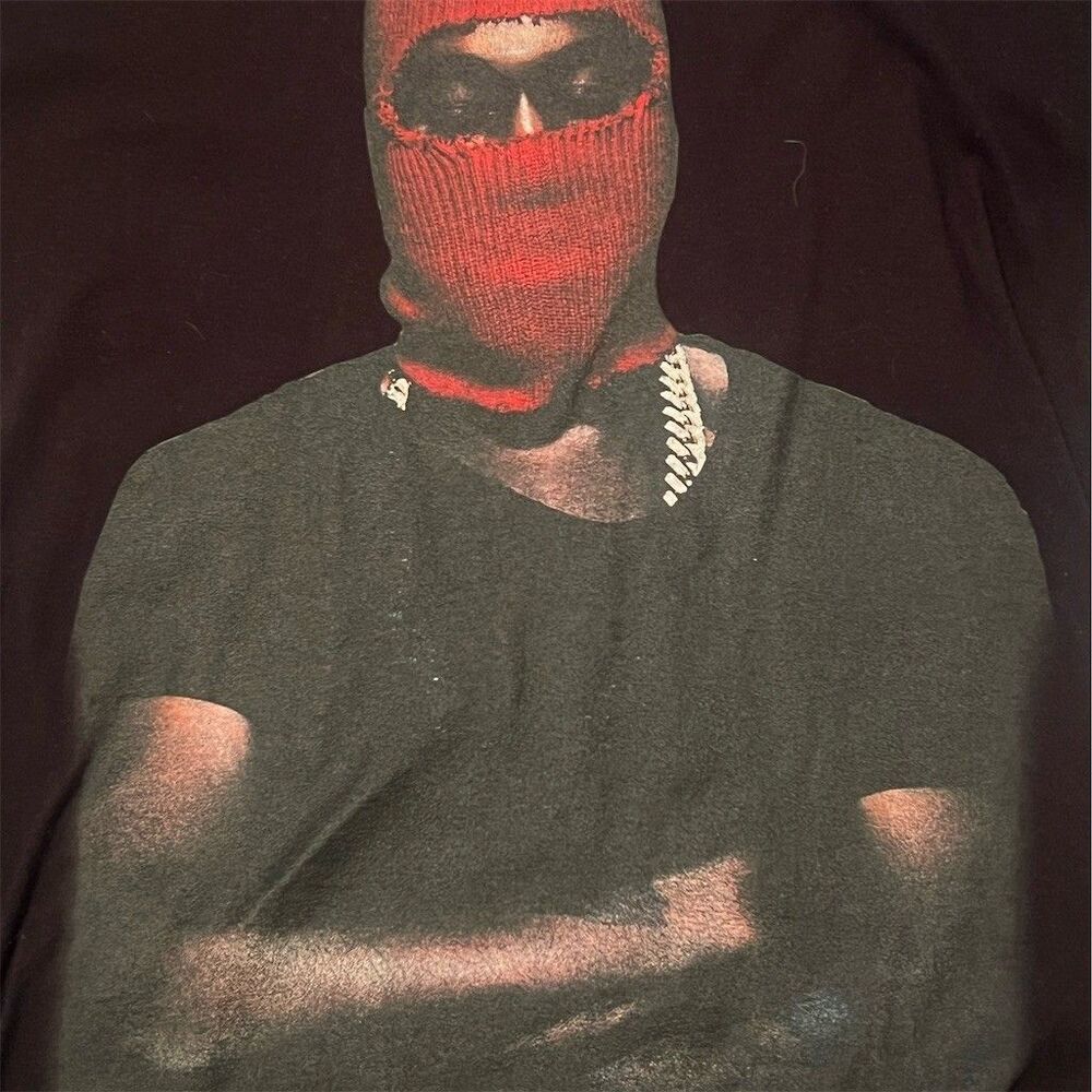 Kanye West Yeezus Tour T-Shirt Unisex M Black Red Ski Mask Graphic